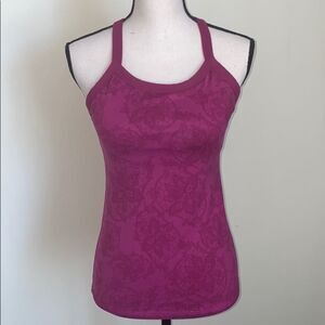 Lululemon Pink Floral Cool Racerback Tank Top Sz 6